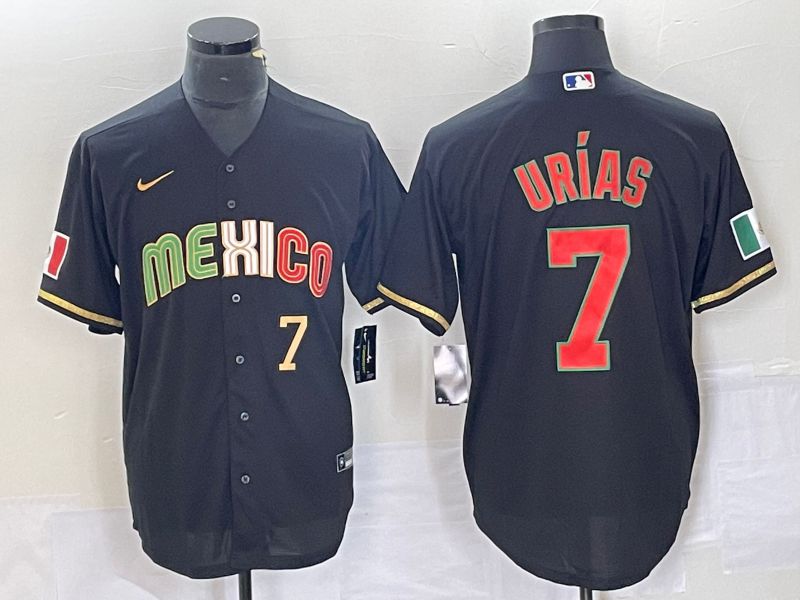 Men 2023 World Cub Mexico #7 Urias Black Nike MLB Jersey style 91834